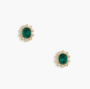 New!J. Crew Elegant Green Gemstone Stud Earrings Y2K Trendy Cottagecore Retro